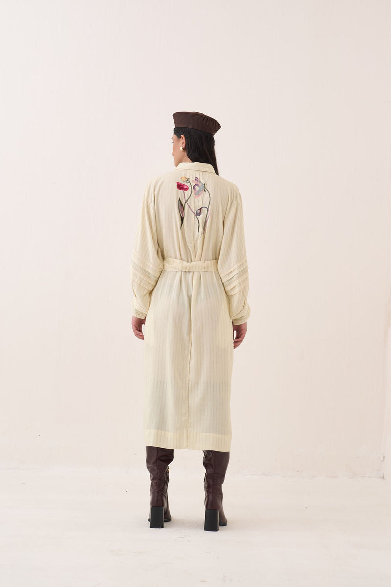 Lehar Belt cotton slub belts by O'Frida in ivory for women in Singapore