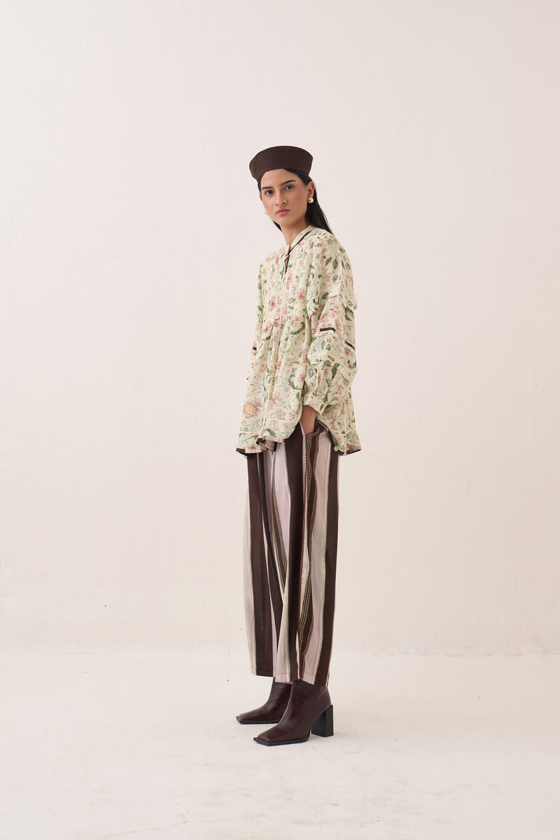 Gulzar Boheme Top Set bemberg muslin co-ord set by O'Frida in ivory for women in Singapore