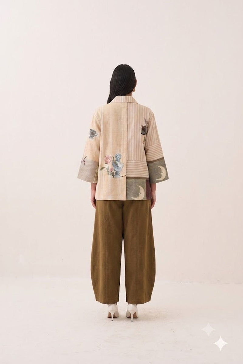 Nakshatra Ivy Shirt Set poplin co-ord set by O'Frida in multi-color for women in Singapore