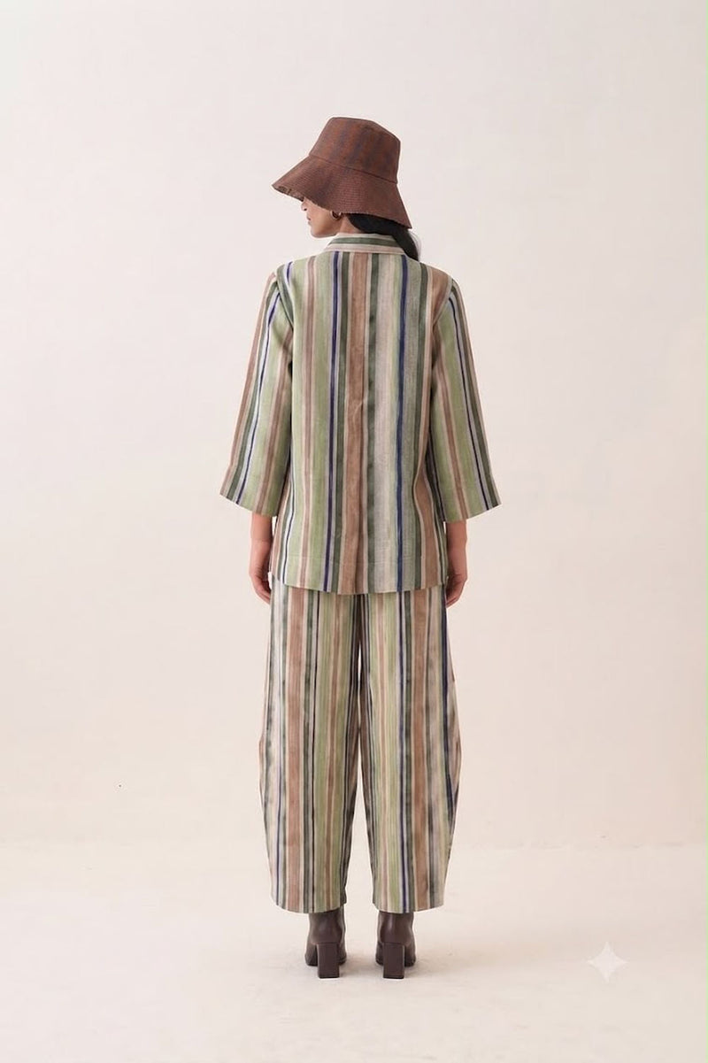 Rekha Ivy Shirt Set bemberg muslin co-ord set by O'Frida in green for women in Singapore