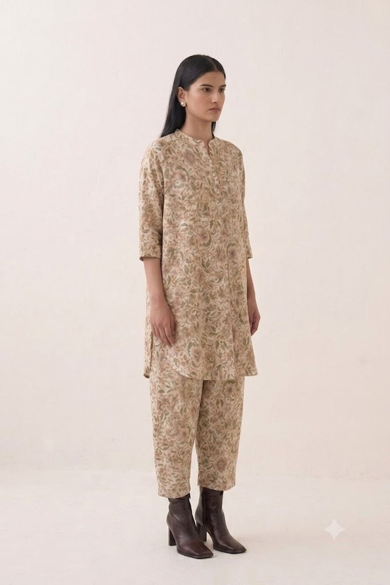Gulzar Batwing Kurta Set bemberg muslin co-ord set by O'Frida in off white for women in Singapore