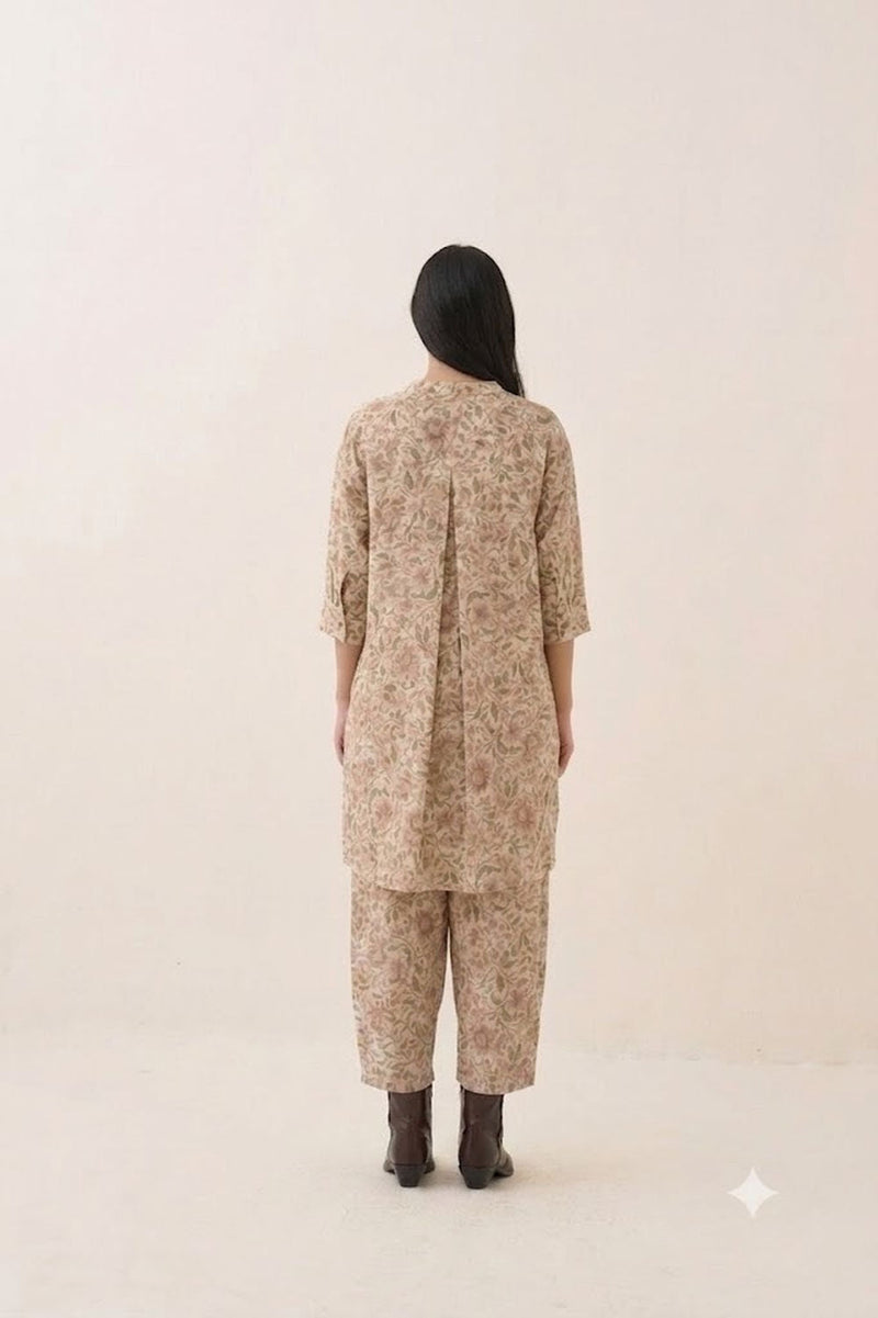 Gulzar Batwing Kurta Set bemberg muslin co-ord set by O'Frida in off white for women in Singapore