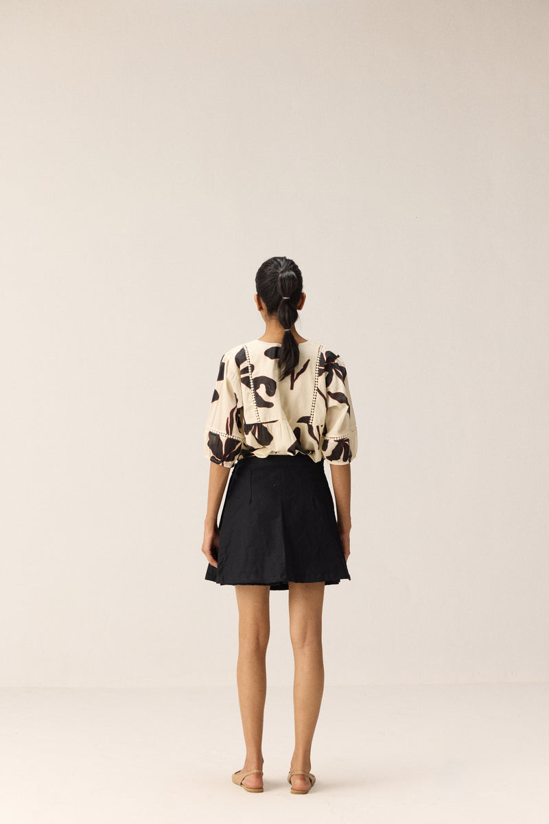 Tulia Top cotton by Khara Kapas in black for women in Singapore