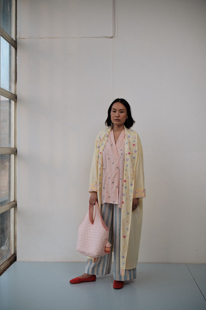 FUL OVERLAY cotton by TOKREE in yellow color for women in Singapore