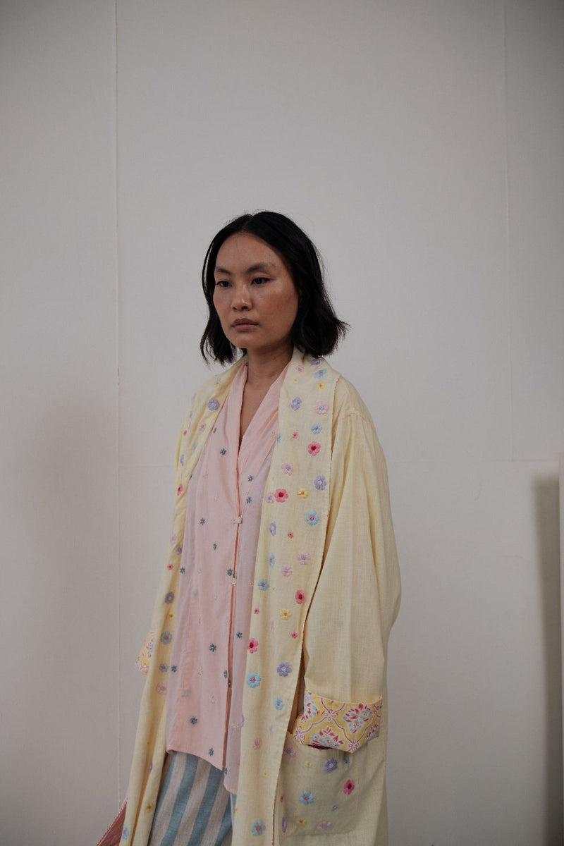FUL OVERLAY cotton by TOKREE in yellow color for women in Singapore