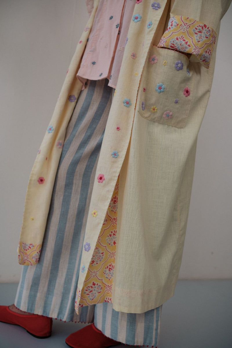 FUL OVERLAY cotton by TOKREE in yellow color for women in Singapore