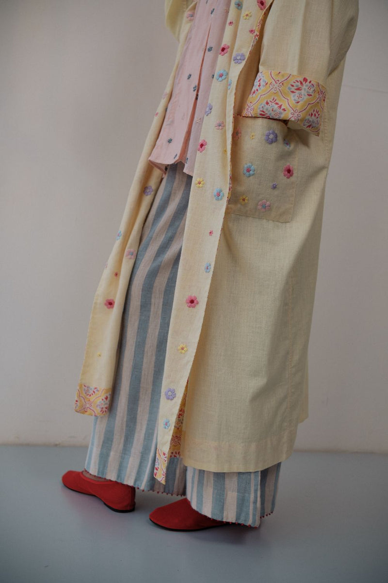 FUL OVERLAY cotton by TOKREE in yellow color for women in Singapore