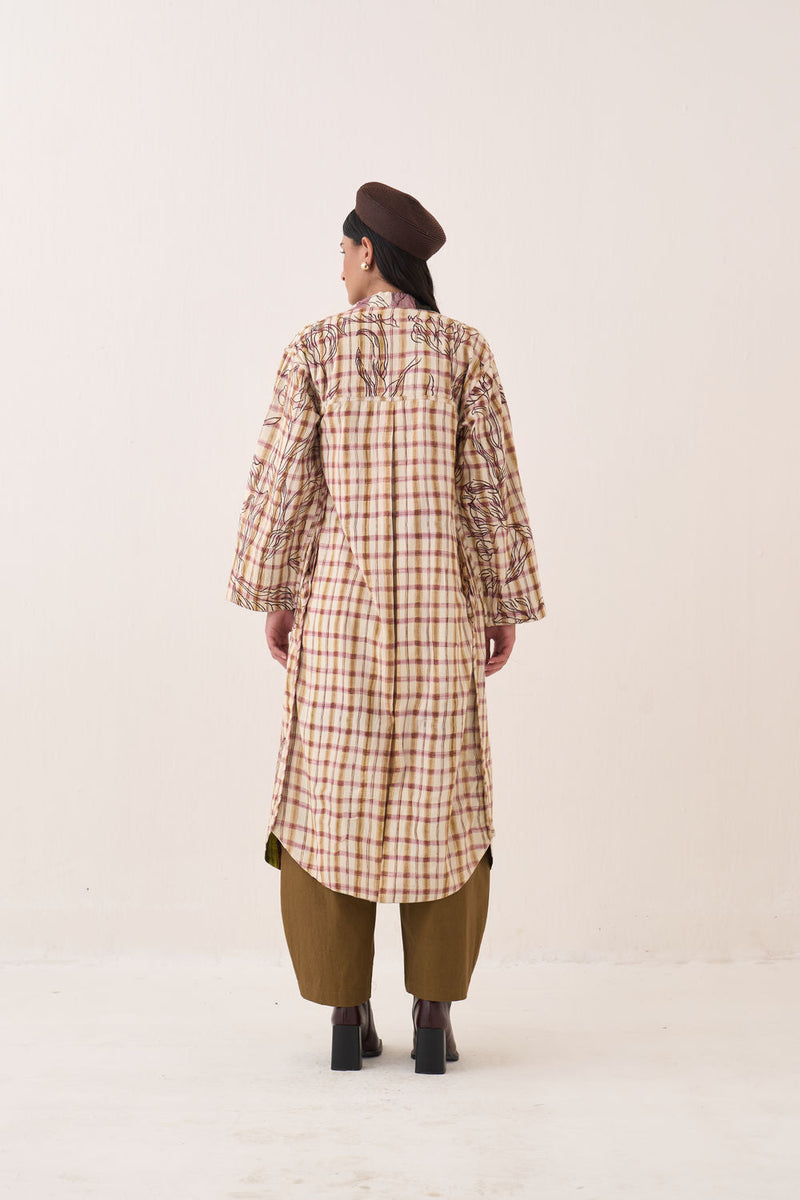 Hari Trench Jacket Set bemberg muslin co-ord set by O'Frida in multi-color for women in Singapore