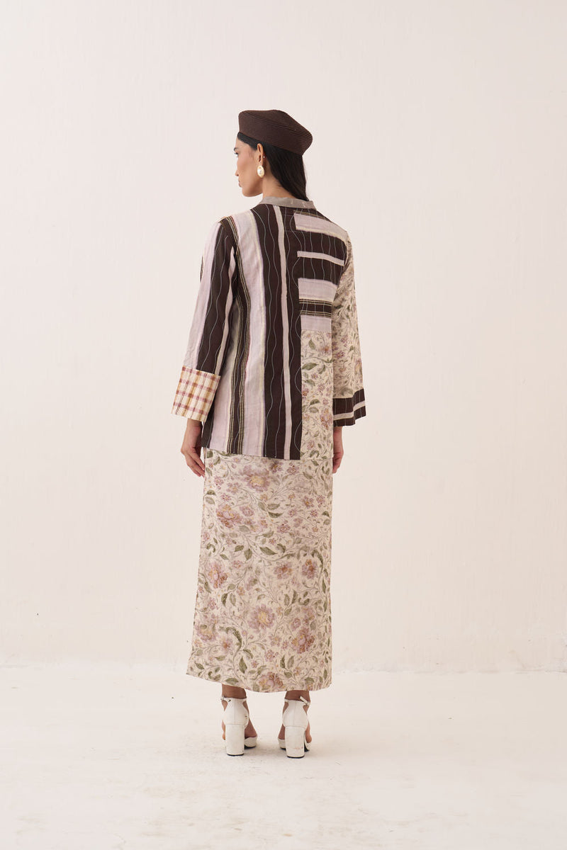 Gulzar Midi Skirt bemberg muslin pant/trouser by O'Frida in ivory for women in Singapore