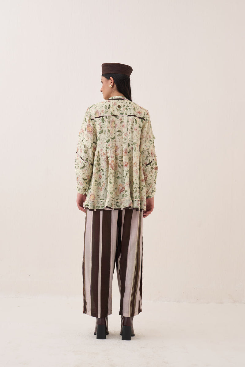 Gulzar Boheme Top Set bemberg muslin co-ord set by O'Frida in ivory for women in Singapore