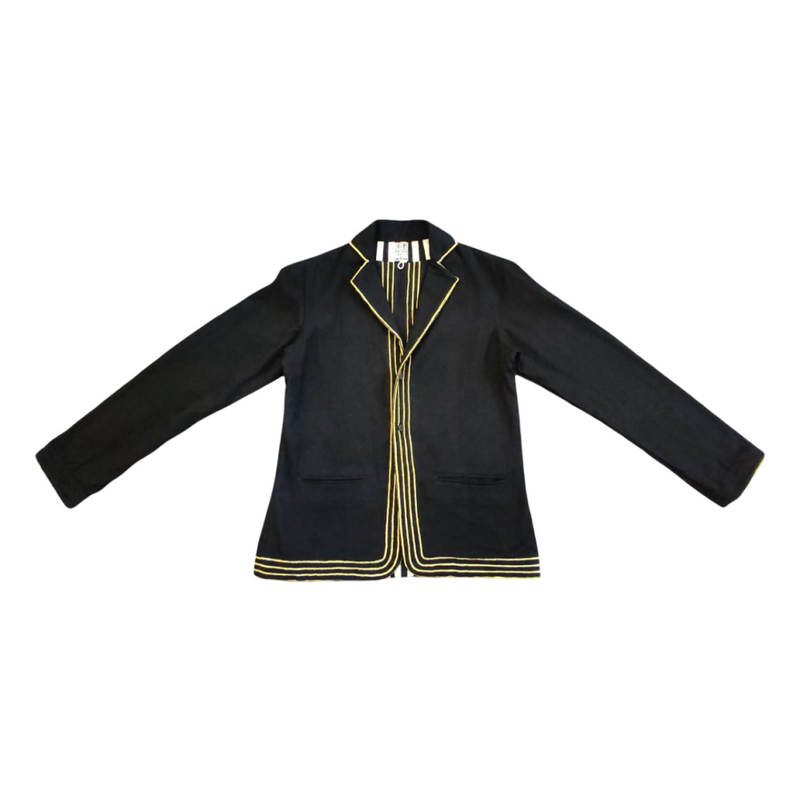 Unisex Golan Blazer cotton by Ka-Sha in gold color for women in Singapore