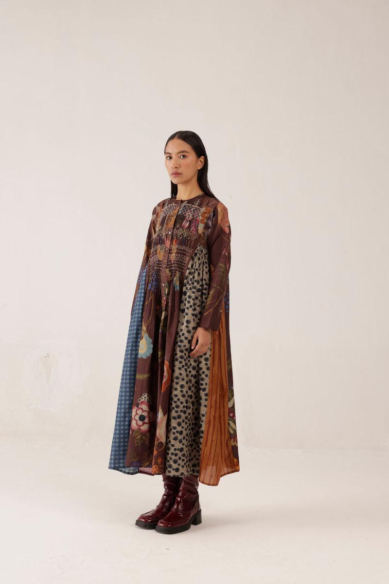 Frida Dress-Floret cotton silk dress by CORD in multi-color for women in Singapore