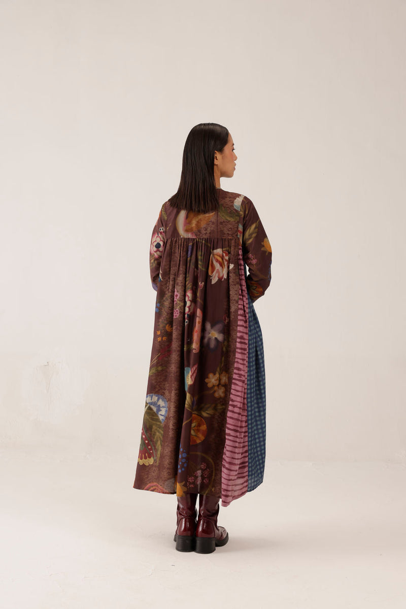 Frida Dress-Floret cotton silk dress by CORD in multi-color for women in Singapore