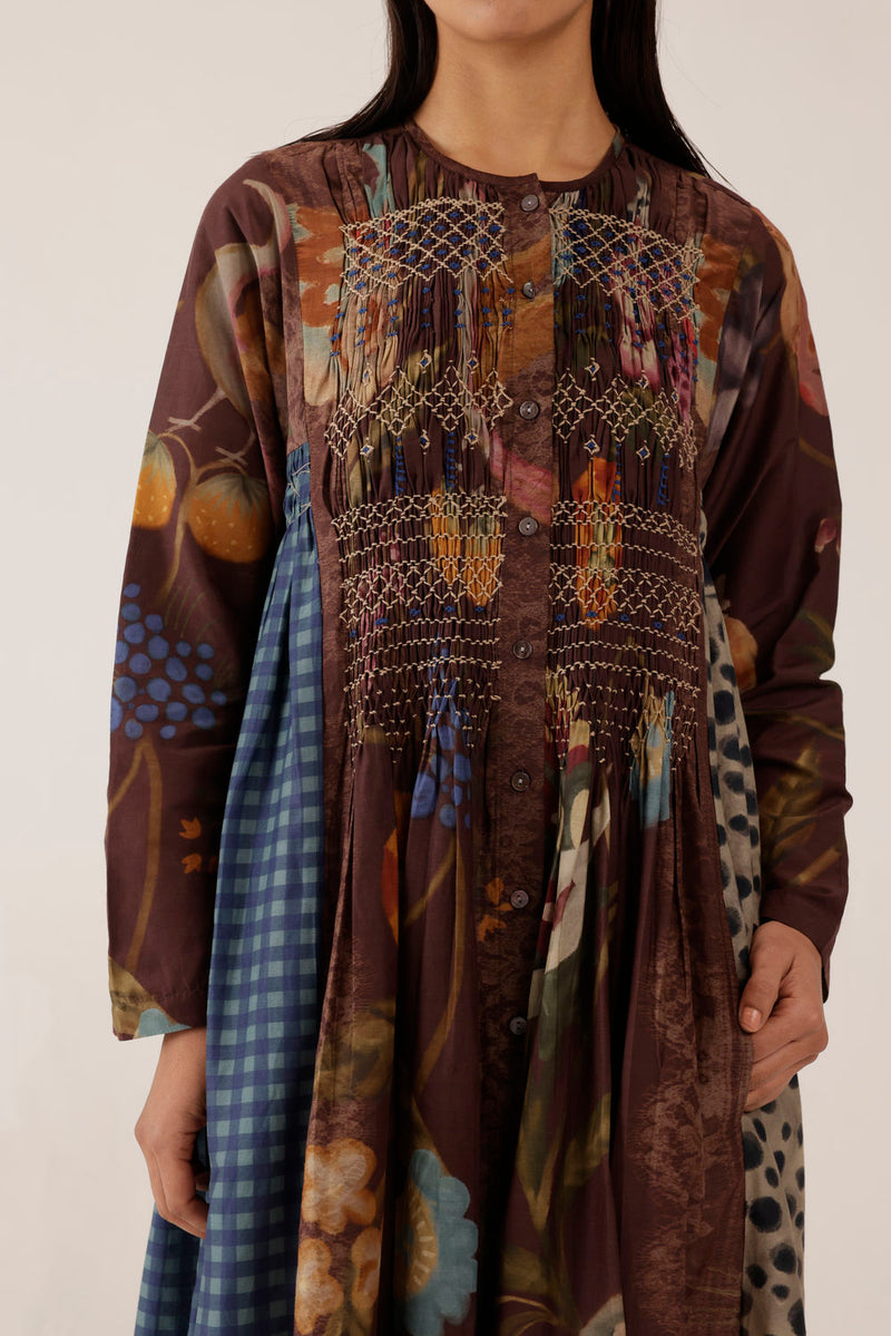 Frida Dress-Floret cotton silk dress by CORD in multi-color for women in Singapore