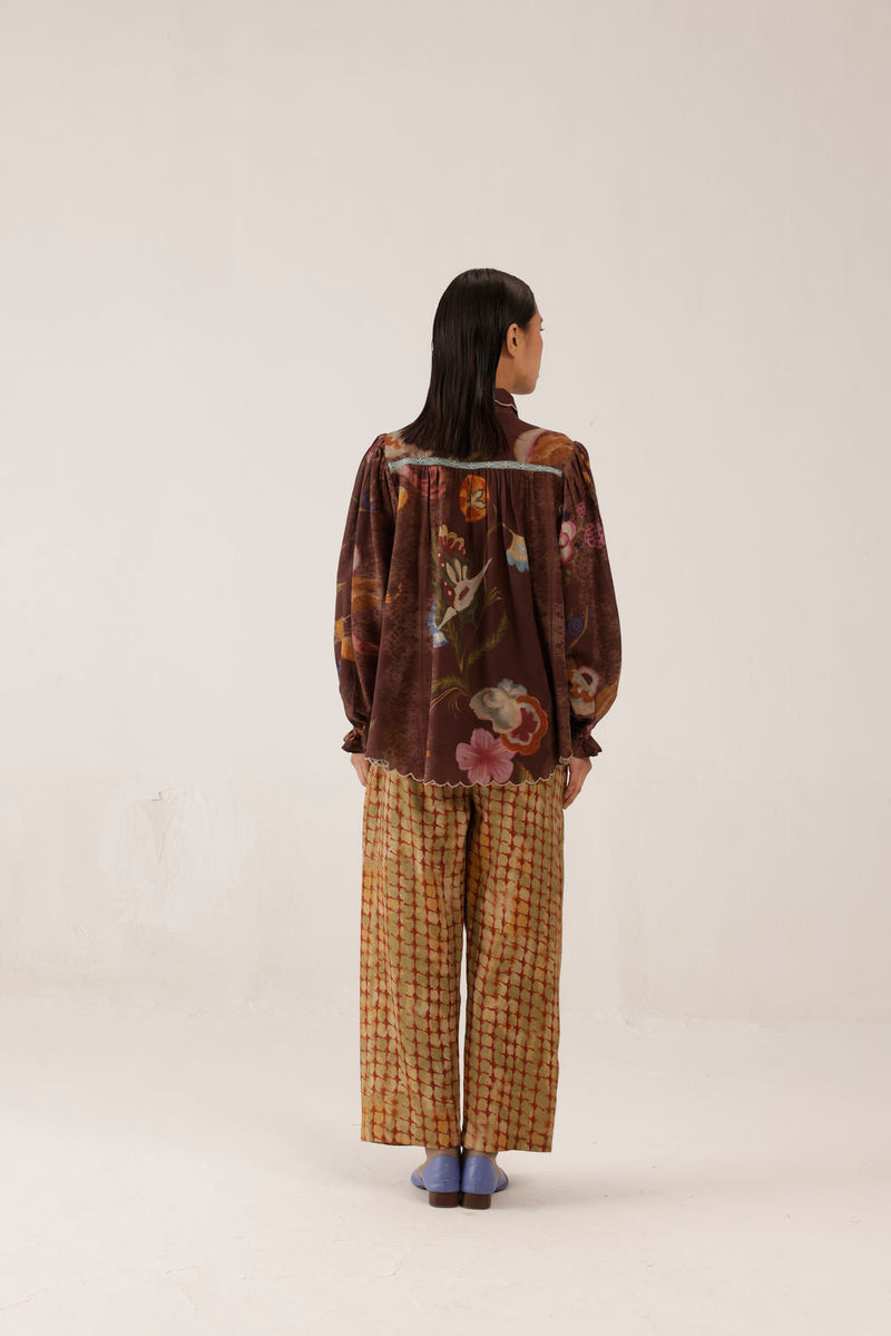 Judy Shirt-Floret cotton top/shirt by CORD in multi-color for women in Singapore