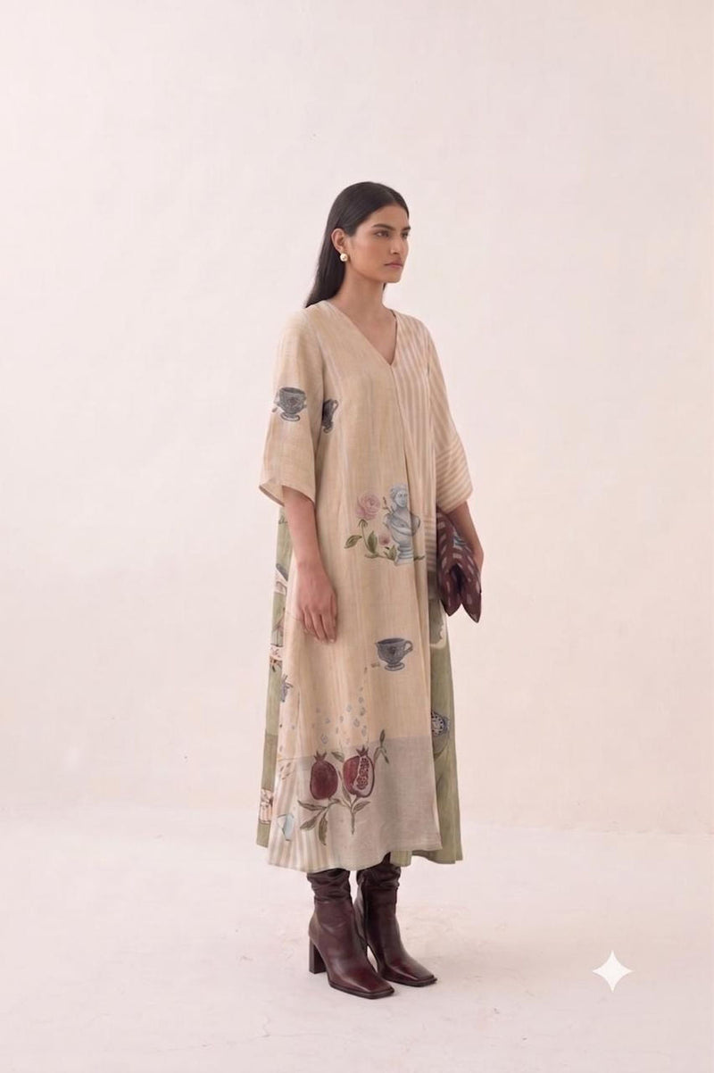 Nakshatra Mayflower Dress poplin dress by O'Frida in multi-color for women in Singapore