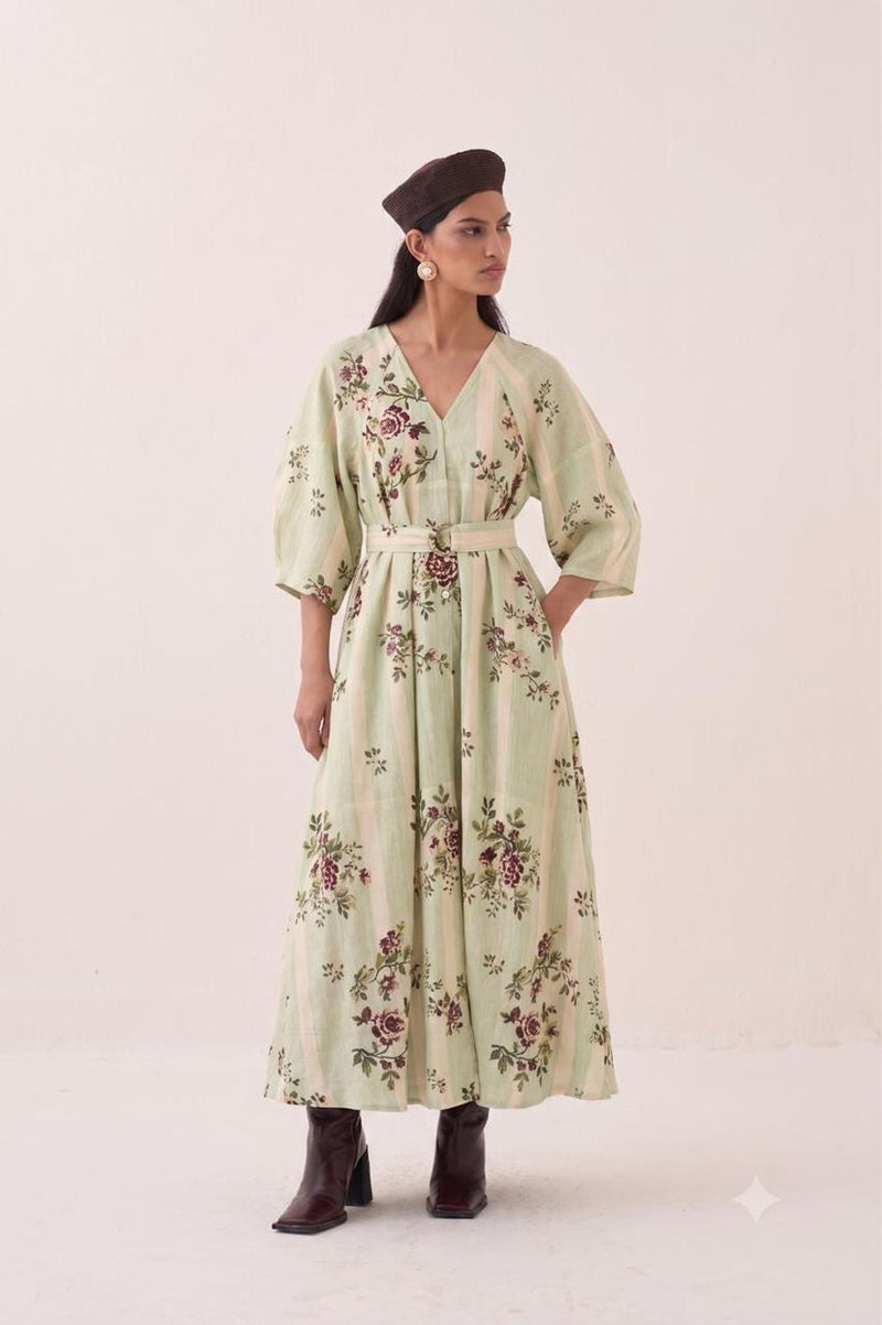 Bagiya Belt cotton slub belts by O'Frida in green for women in Singapore
