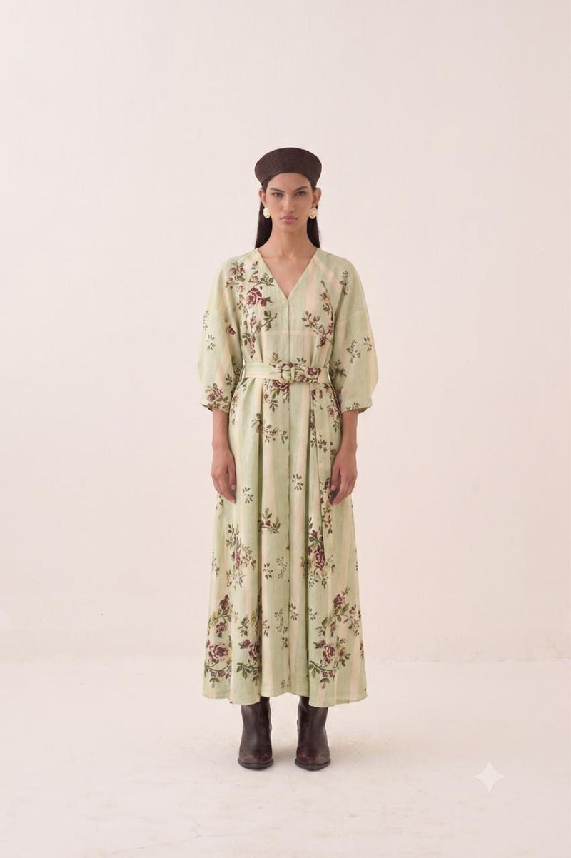 Bagiya Belt cotton slub belts by O'Frida in green for women in Singapore