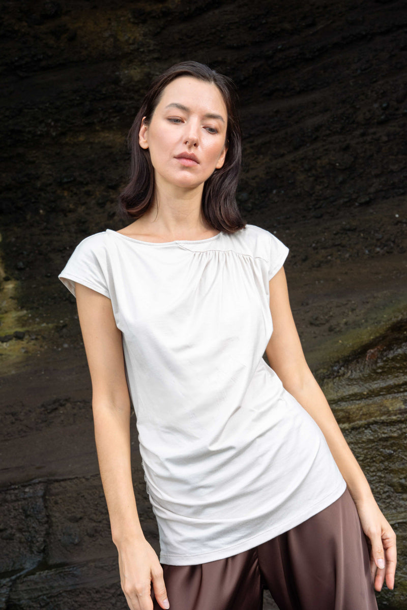 Sarah Top Tencel Top/Shirt By Su By Hand In Black For Women In Singapore
