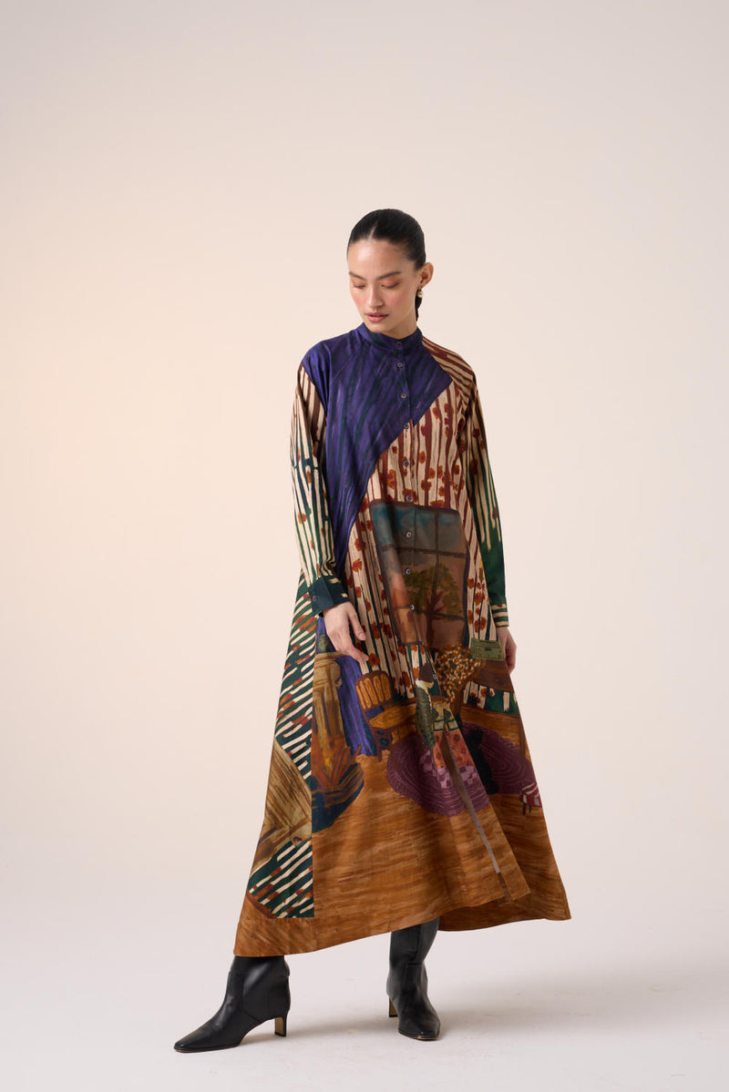 A-LINE LONG DRESS -HOME ALONE cotton by CORD for women in Singapore