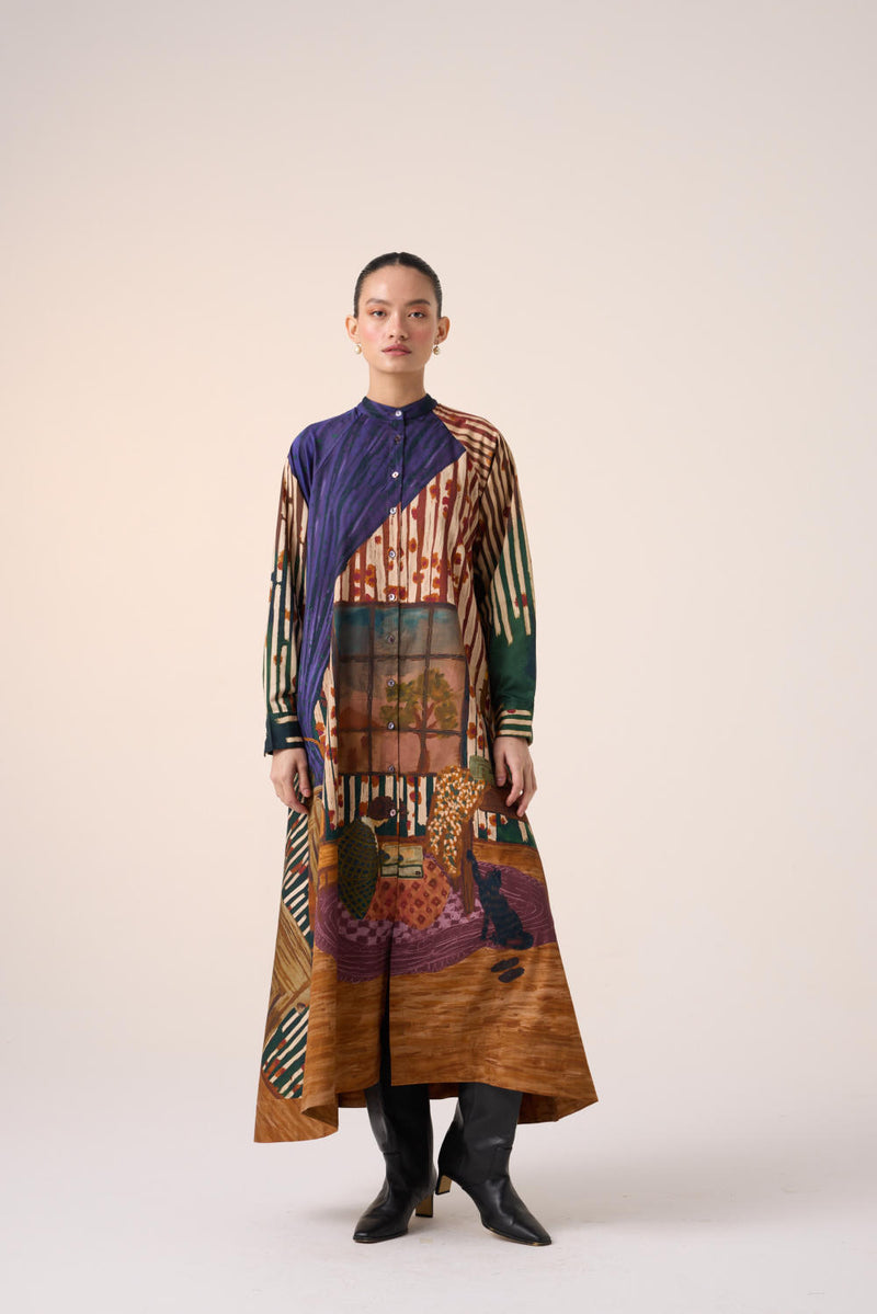 A-LINE LONG DRESS -HOME ALONE cotton by CORD for women in Singapore