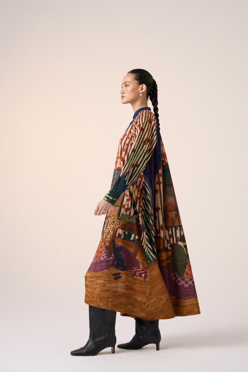 A-LINE LONG DRESS -HOME ALONE cotton by CORD for women in Singapore