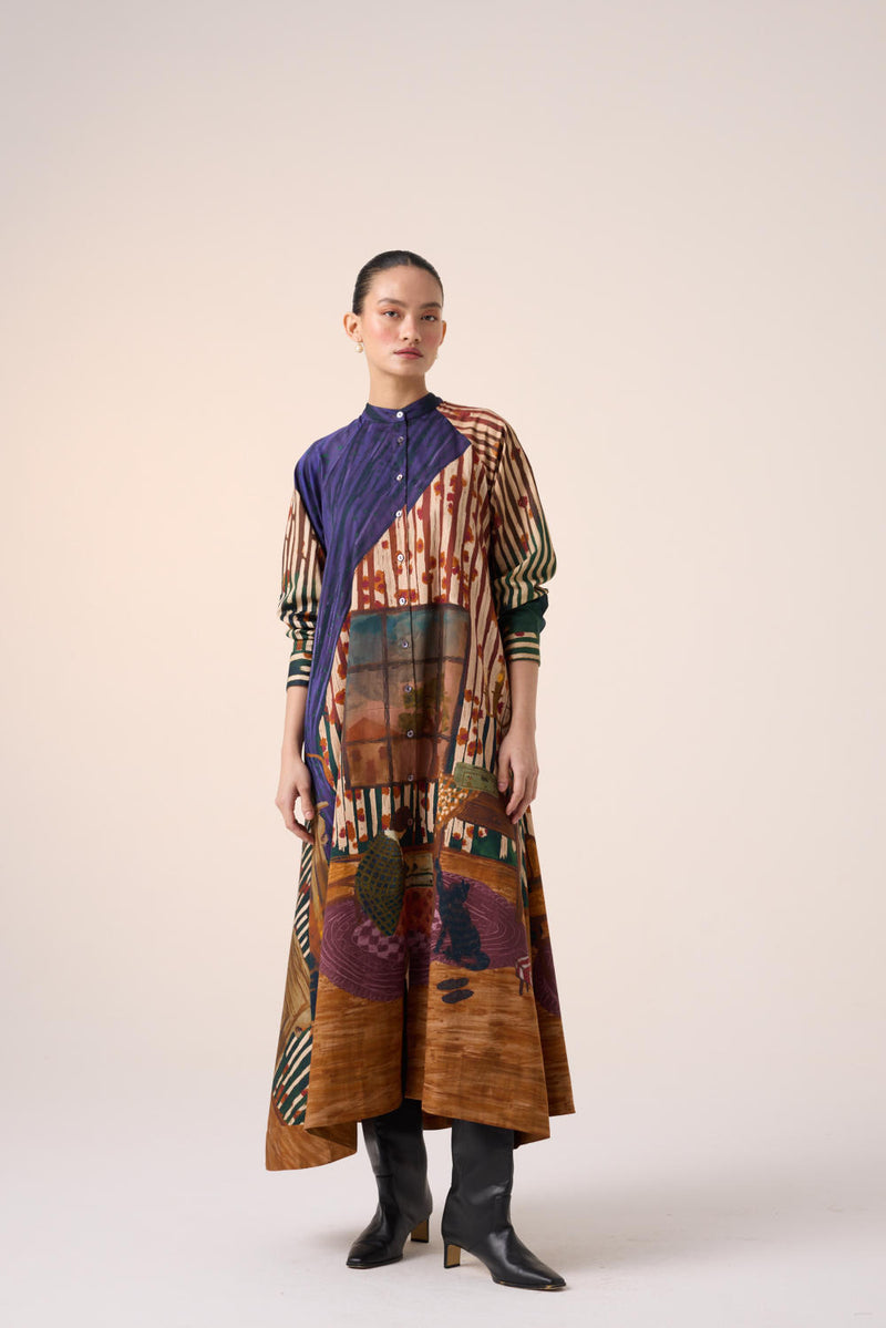 A-LINE LONG DRESS -HOME ALONE cotton by CORD for women in Singapore