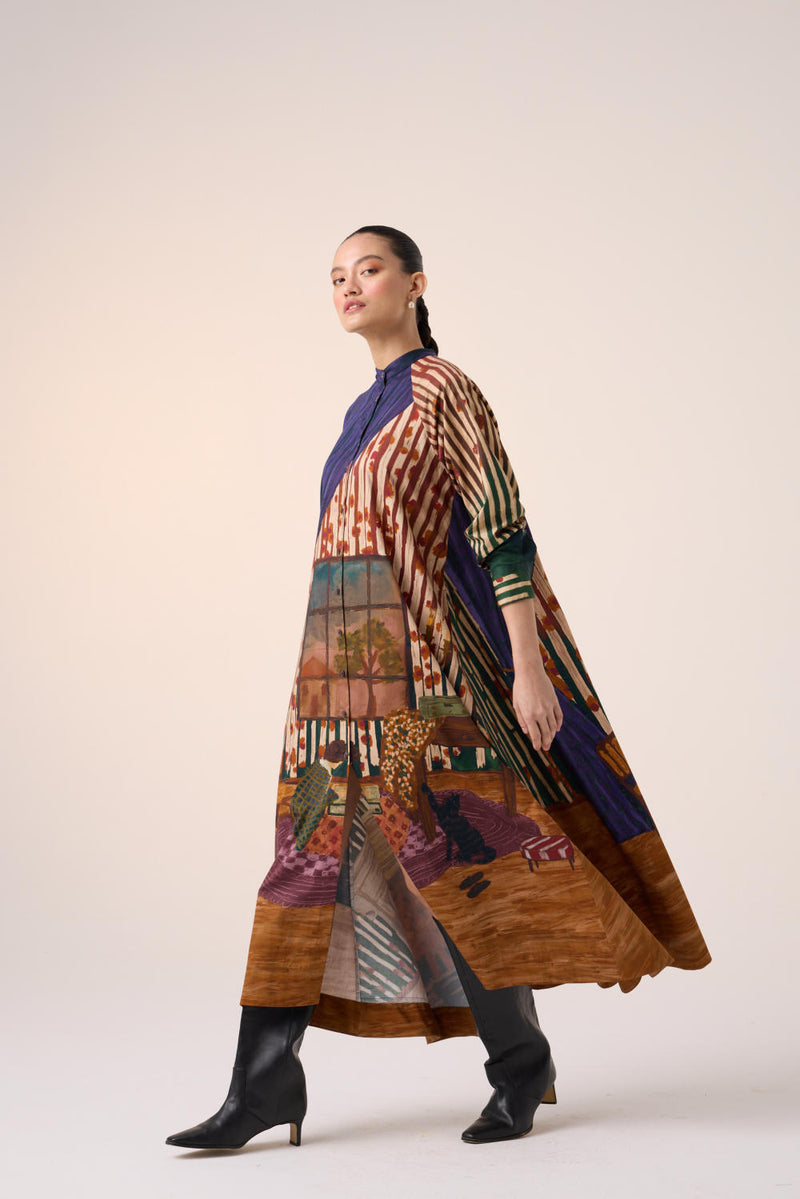 A-LINE LONG DRESS -HOME ALONE cotton by CORD for women in Singapore