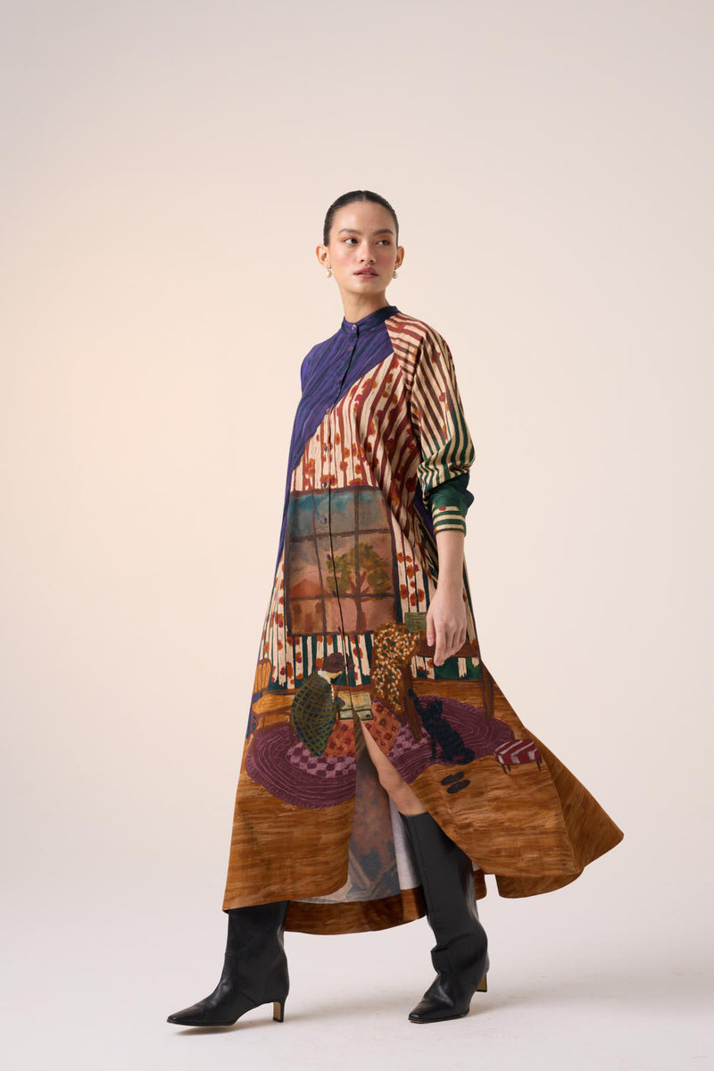 A-LINE LONG DRESS -HOME ALONE cotton by CORD for women in Singapore