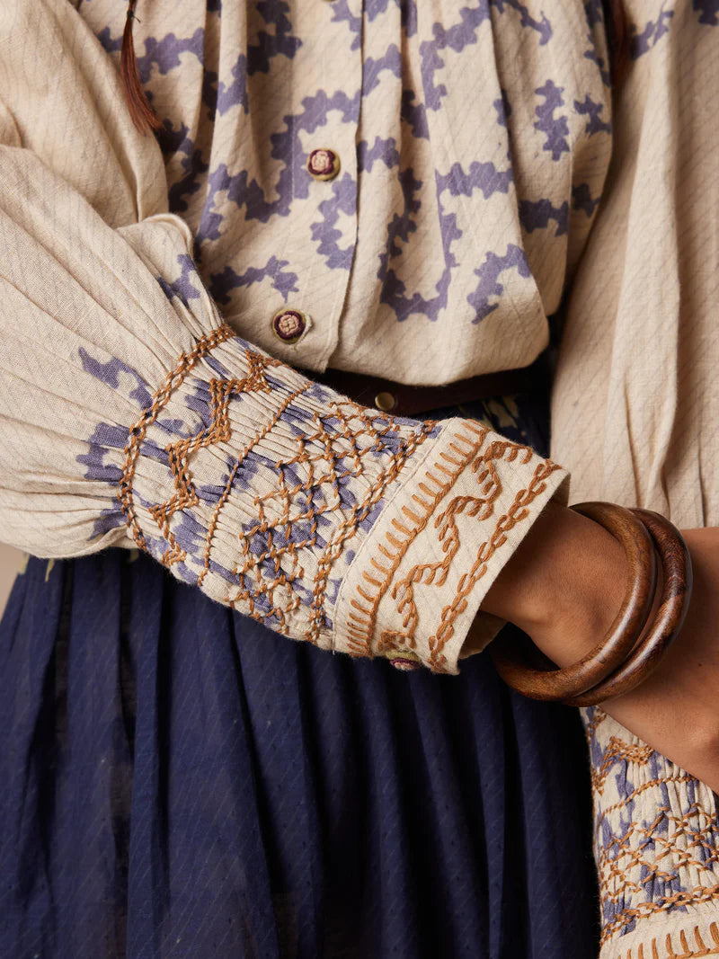 Farmer top-Ivory Spiral cotton by CORD for women in Singapore