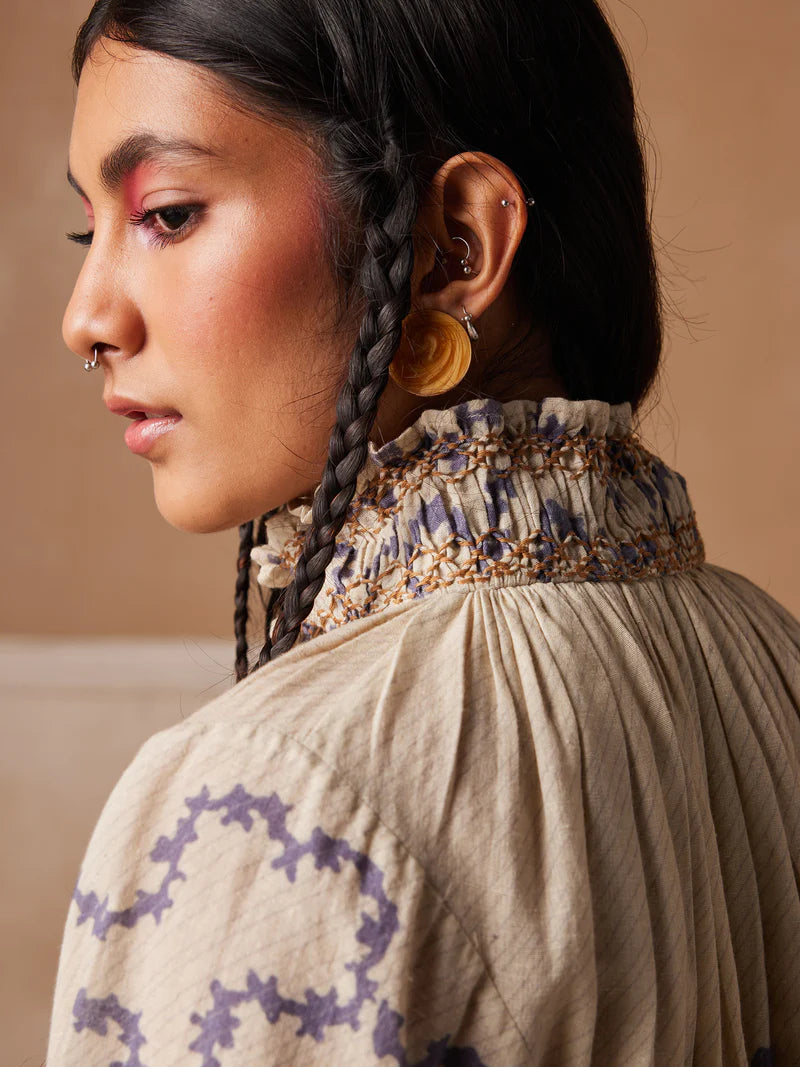 Farmer top-Ivory Spiral cotton by CORD for women in Singapore