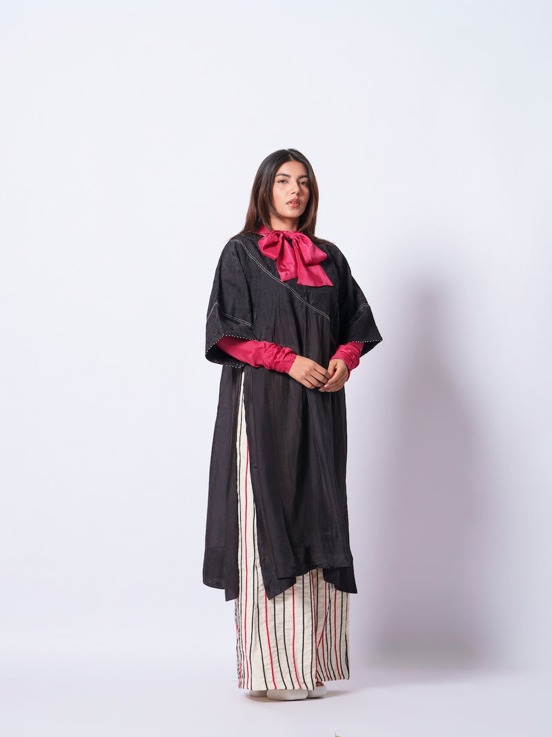 Cord Pants-Ivory + Black + Red handwoven cotton pants/trousers by Stoique in ivory, black, red for women in Singapore