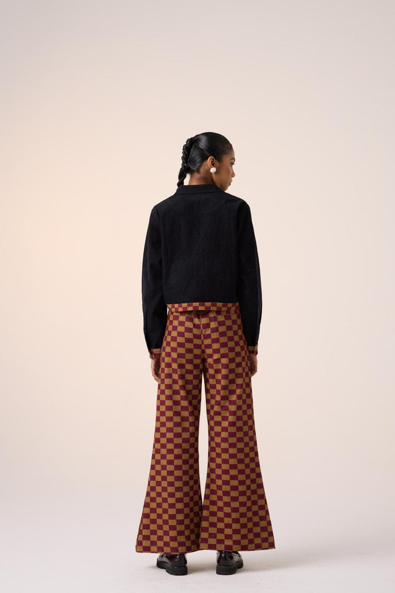 CROP SET-BLACK JUNGLE APPLIQUE corduroy by CORD for women in Singapore