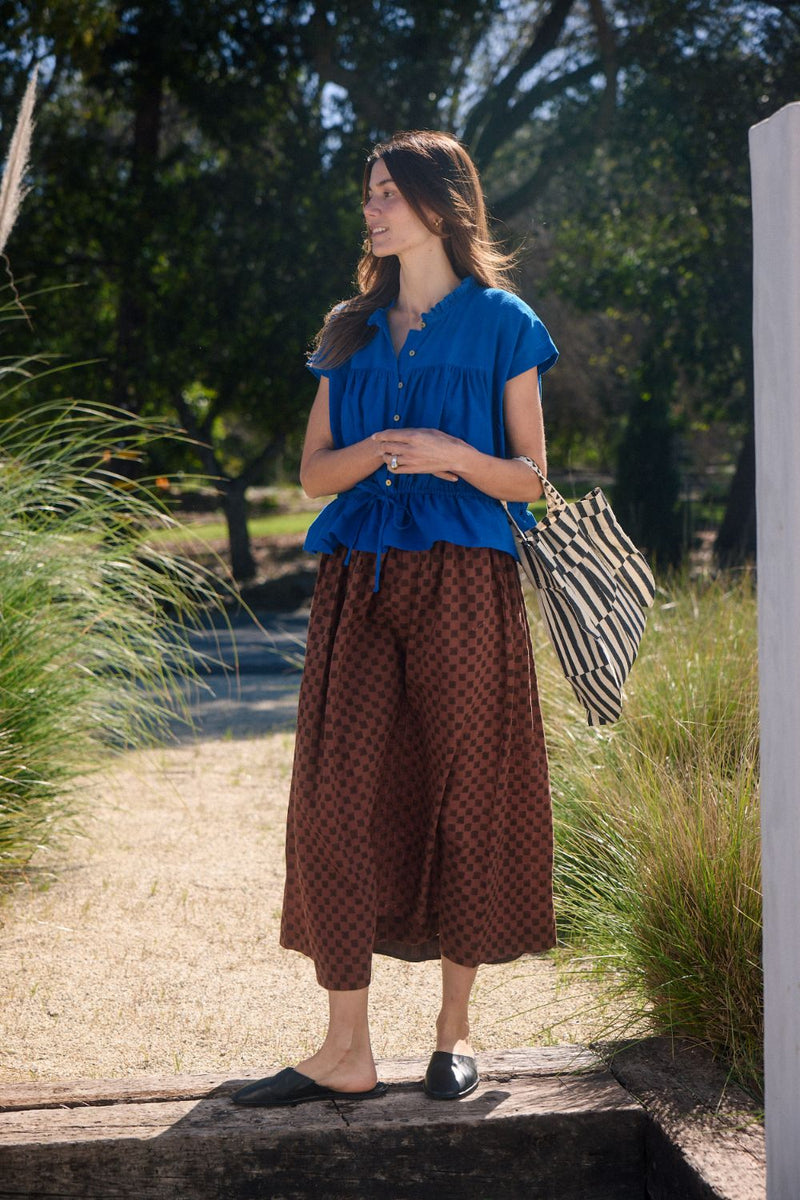 Crow Market Tote – Monochrome Stripe cotton by World of Crow in beige color for women in Singapore