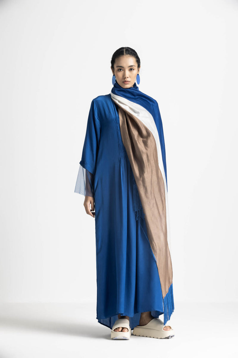 ELASTIC WAIST DRESS - ELECTRIC BLUE by THREE in blue color for women in Singapore