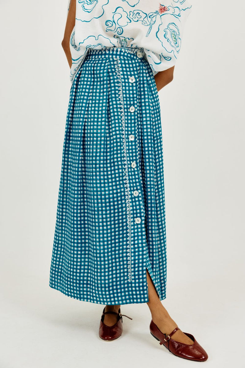 Soro Check Skirt satin by JodiLife for women in Singapore