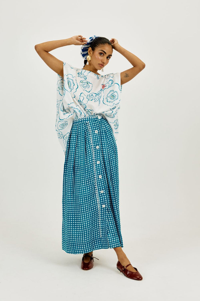 Soro Check Skirt satin by JodiLife for women in Singapore