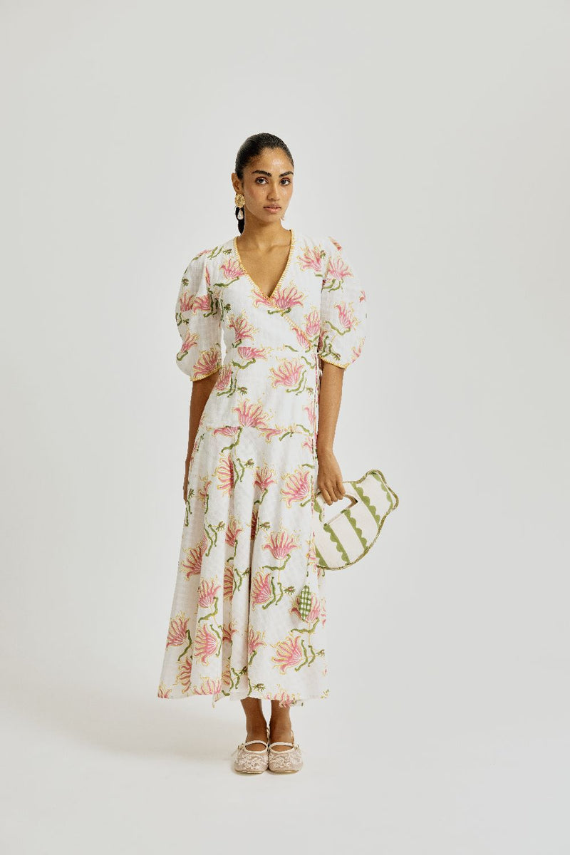 Moor Handwoven Wrap Dress cotton by JodiLife for women in Singapore