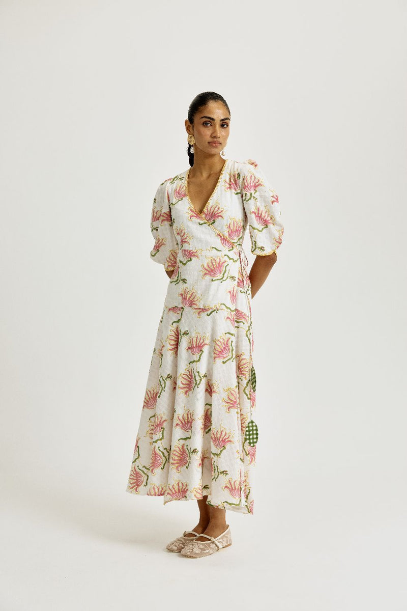 Moor Handwoven Wrap Dress cotton by JodiLife for women in Singapore
