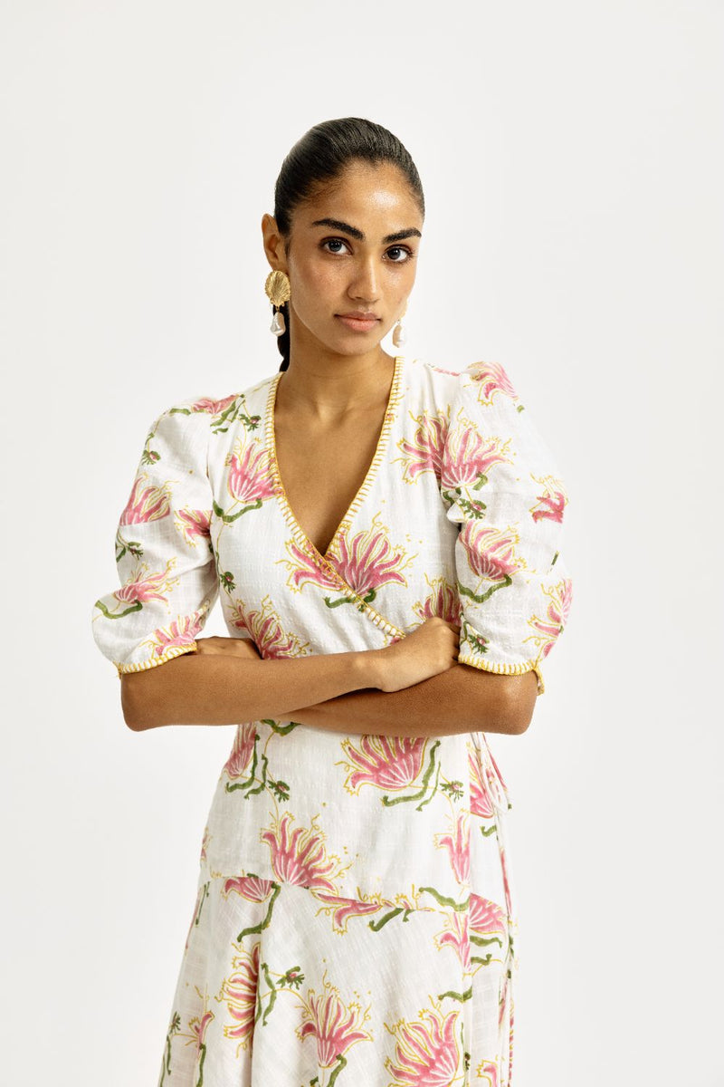 Moor Handwoven Wrap Dress cotton by JodiLife for women in Singapore