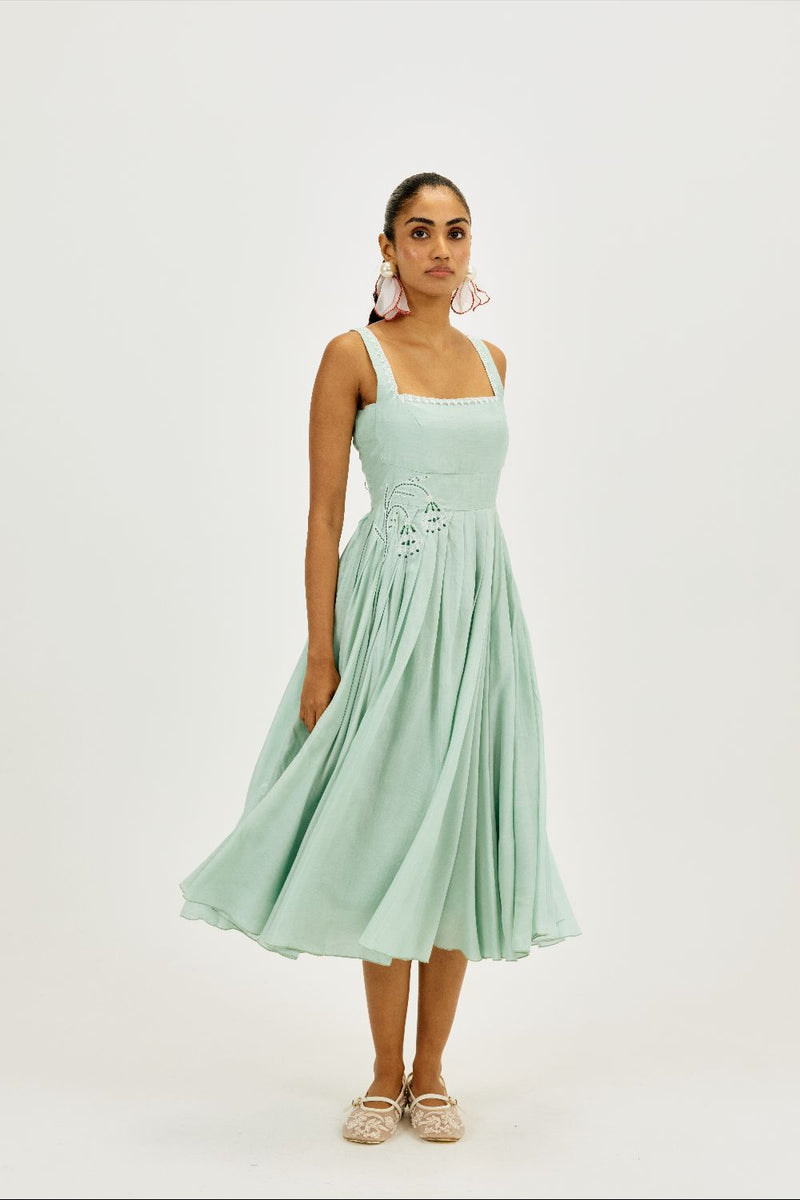 Cuna Pleated Dress silk by JodiLife for women in Singapore