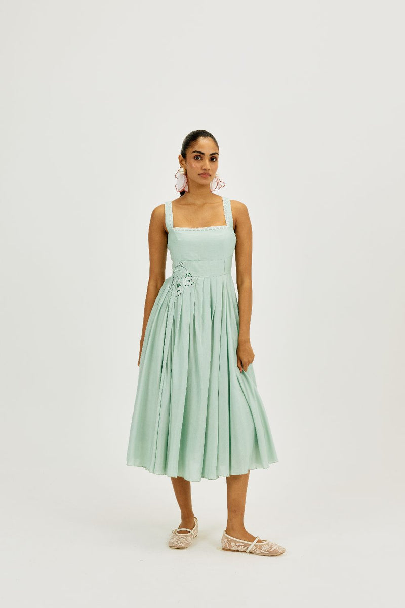 Cuna Pleated Dress silk by JodiLife for women in Singapore