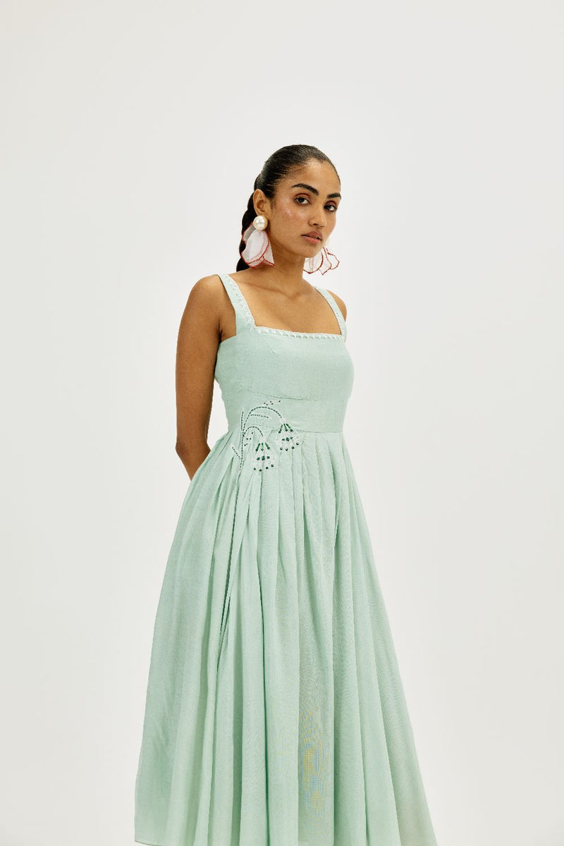 Cuna Pleated Dress silk by JodiLife for women in Singapore