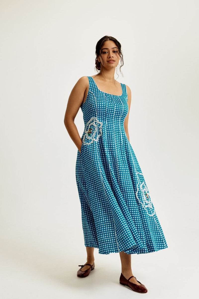 Soro Check Dress satin by JodiLife for women in Singapore