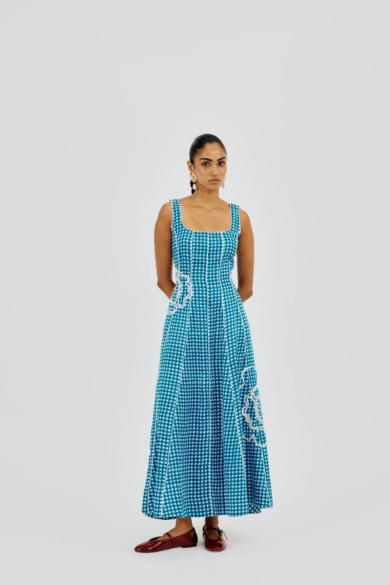Soro Check Dress satin by JodiLife for women in Singapore