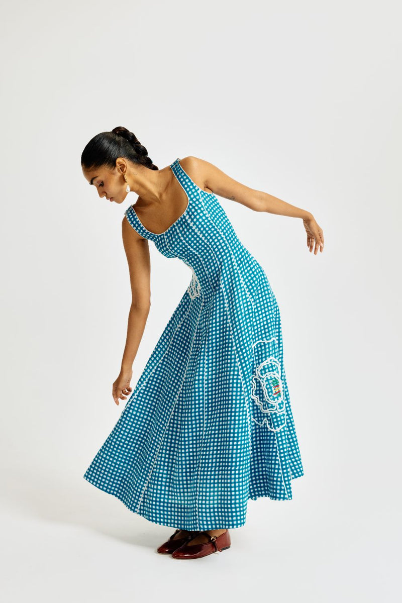 Soro Check Dress satin by JodiLife for women in Singapore