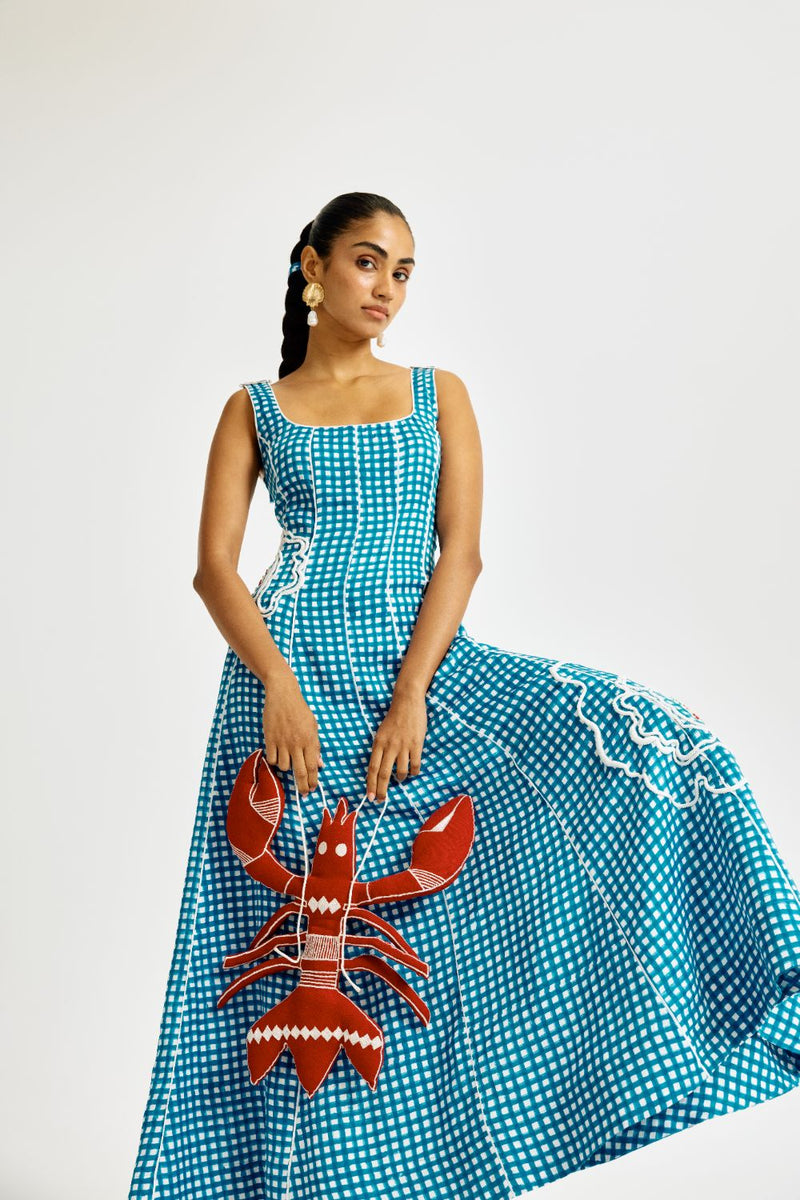 Soro Check Dress satin by JodiLife for women in Singapore