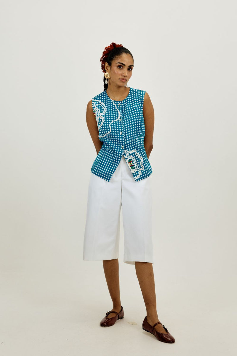 Soro Check Waistcoat satin by JodiLife for women in Singapore