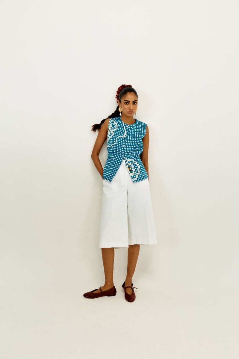 Soro Check Waistcoat satin by JodiLife for women in Singapore