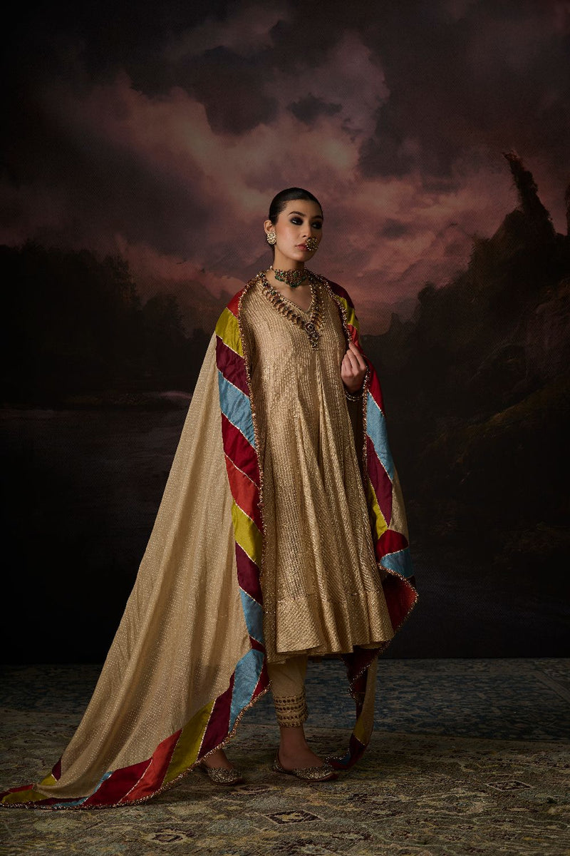 DAANIA KURTA organza by SWATTI KAPOOR in gold color for women in Singapore